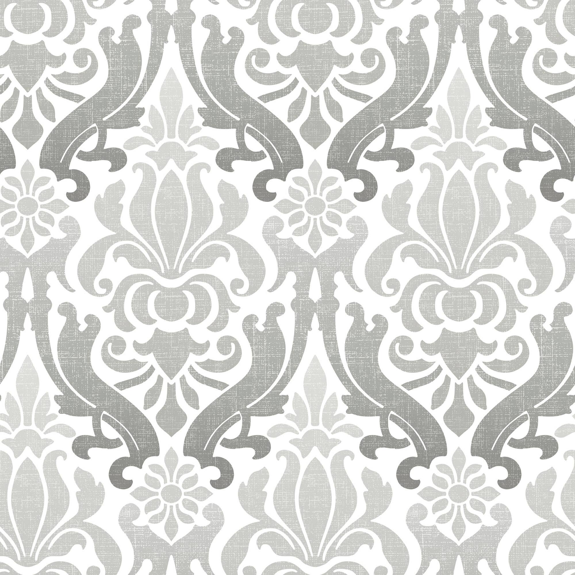 NuWallpaper Gray Nouveau Damask Peel & Stick Wallpaper